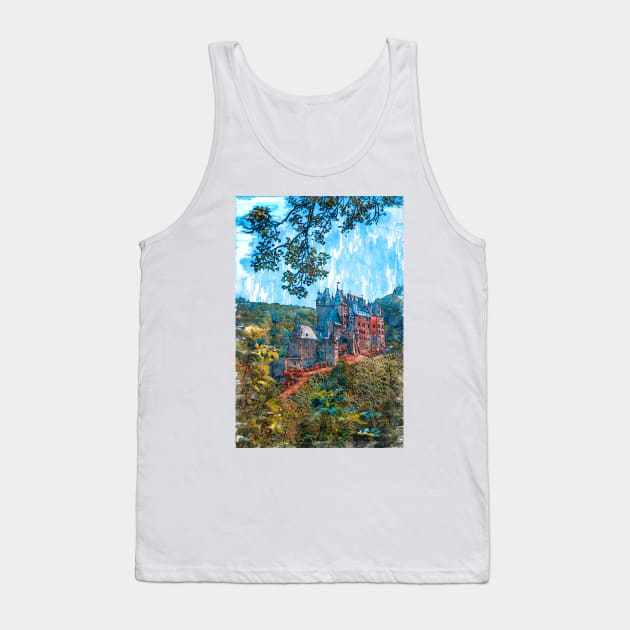 Fantasy Castle In The Wood. For Vintage Castle Lovers. Tank Top by ColortrixArt